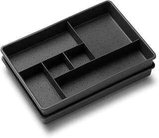 Madesmart madesmart Two-Piece Drawer Organizer-Granite | VALUE COLLECTION | 12-Compartments | Holds Objects with a Variety of  - Image 1