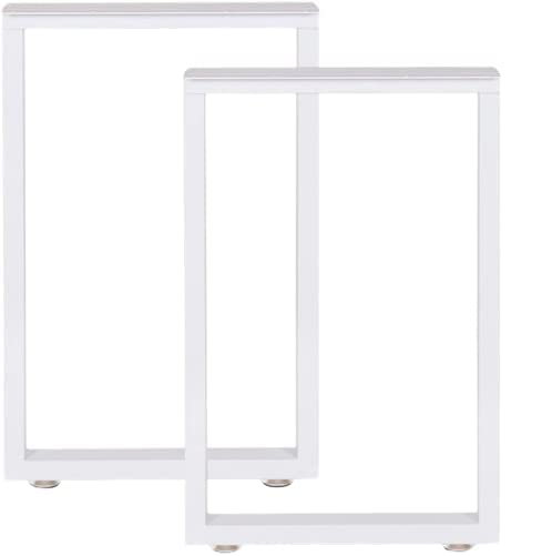 Cartvilla Cartvilla Metal Table Legs Heavy Duty Desk Legs DIY Furniture Legs Dining Table Coffee Table Office Desk Tables desktops Kitchen Tables Counter Tops White Square Shape Leg Pack of 2  - Image 1