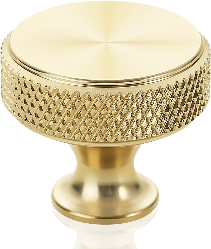 Ruiao 8 Pack 115 inch Gold Knurled Knobs for Dresser Drawers Cabinet Hardware Cupboard Knobs for Kitchen - Image 2