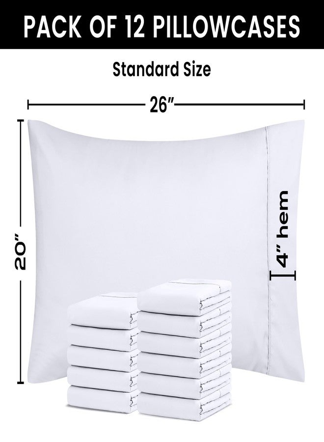 Utopia Bedding Standard Pillow Cases - 12 Pack - Envelope Closure - Soft Brushed Microfiber Fabric - Shrinkage and Fade Resistant Pillow Covers Standard Size 20 X 26 Inches (Standard, White) - Image 3