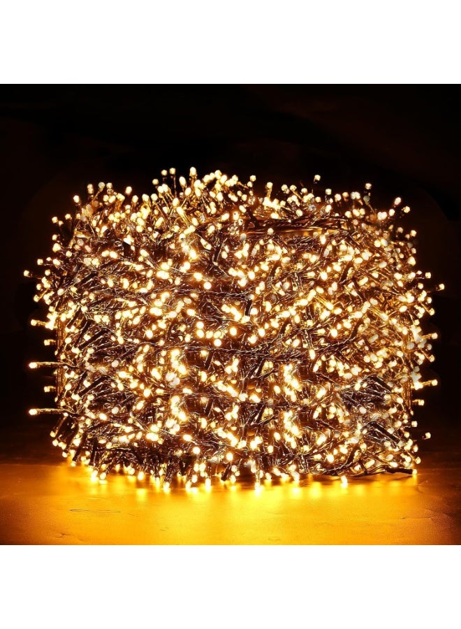 Y&D Christmas Lights Outdoor, Total 100M 1000LED Christmas Tree Lights with 8 Modes Waterproof, Warm White String Twinkle Lights Green Wire for Indoor Patio Garden Xmas Holiday Decorations - Image 1