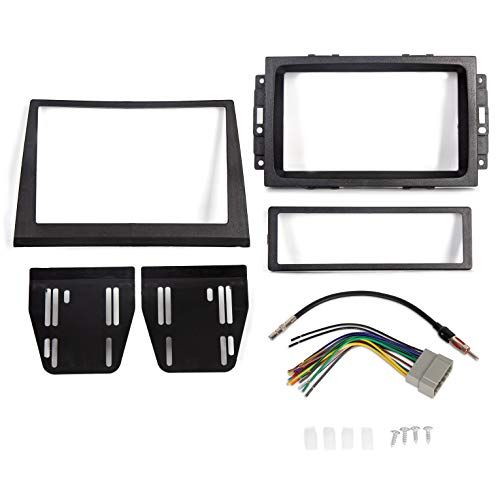 Kojem Double Din Dash Kit Compatible with 20062007 Jeep Commander Center Dashboard Cover Bezel Wire Harness Radio Dash Install Kit