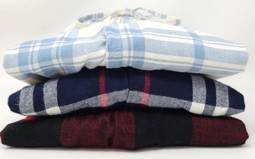 Andrew Scott Men's 3 Pack Cotton Flannel Fleece Brush Pajama Sleep & Lounge Pants (X-Large, 3 Pack - Plaids, Red/Snow/Black) - Image 4