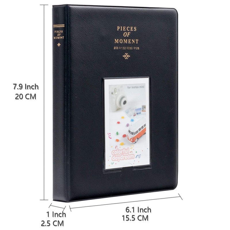 Ablus 128 Pockets Mini Photo Album - Fits for Fujifilm Instax Mini 11 Mini 9 Mini 8 Mini 90 Mini 25, Polaroid Snap PIC-300, Kodak Mini 3-Inch Film(Black) - Image 2