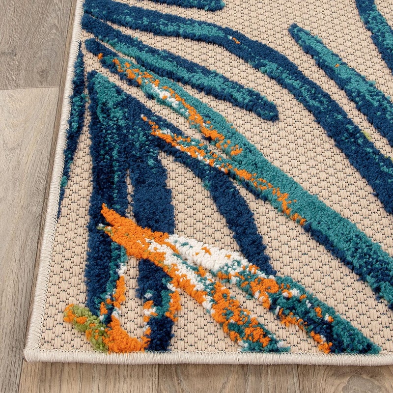 Rugshop Tropical Floral Leaves Indoor/Outdoor Area Rug Durable Polypropylene, Non-Shedding, Easy to Clean, Perfect for Patio, Backyard, Deck and Outdoor Lounge, High Traffic Areas, 3'3" x 5' - Image 4