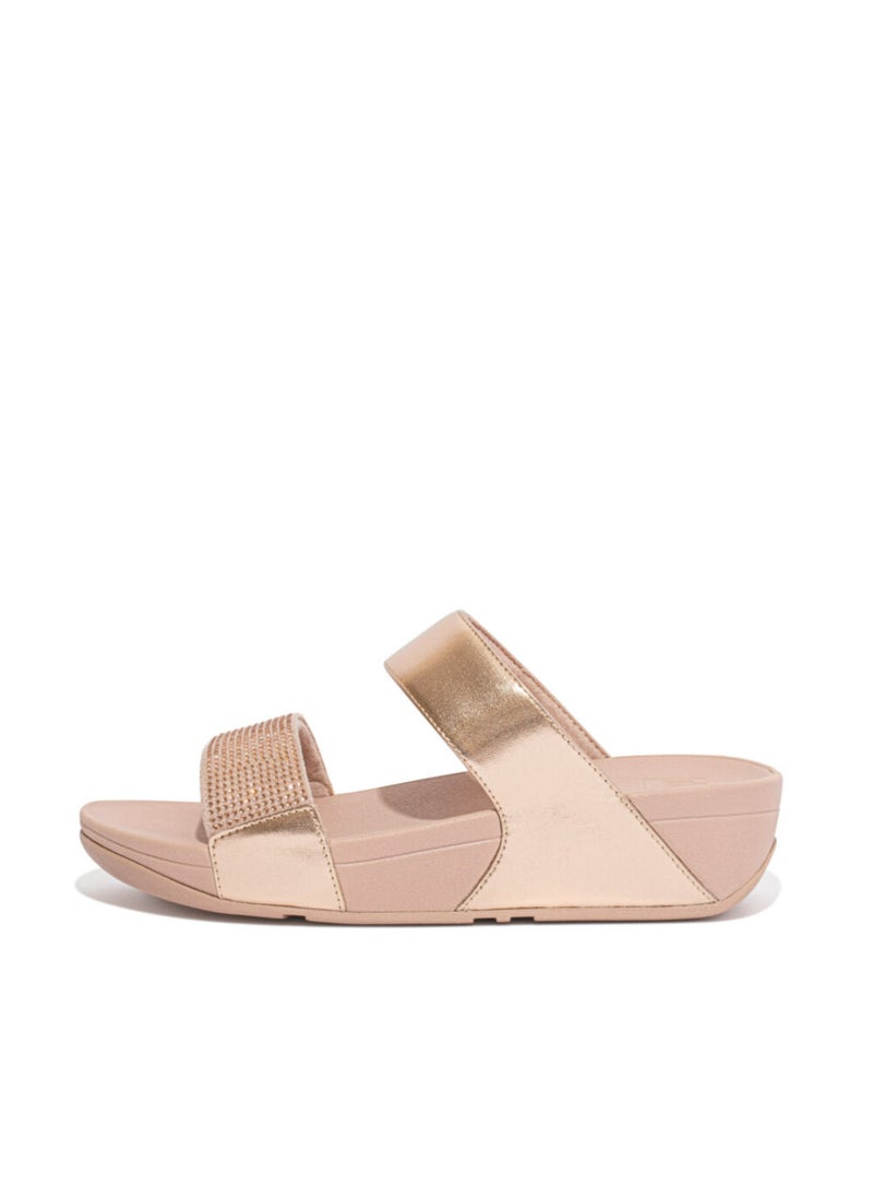 FitFlop - Lulu Crystal Embellished Slides Rose Gold EC4-323 - Image 1