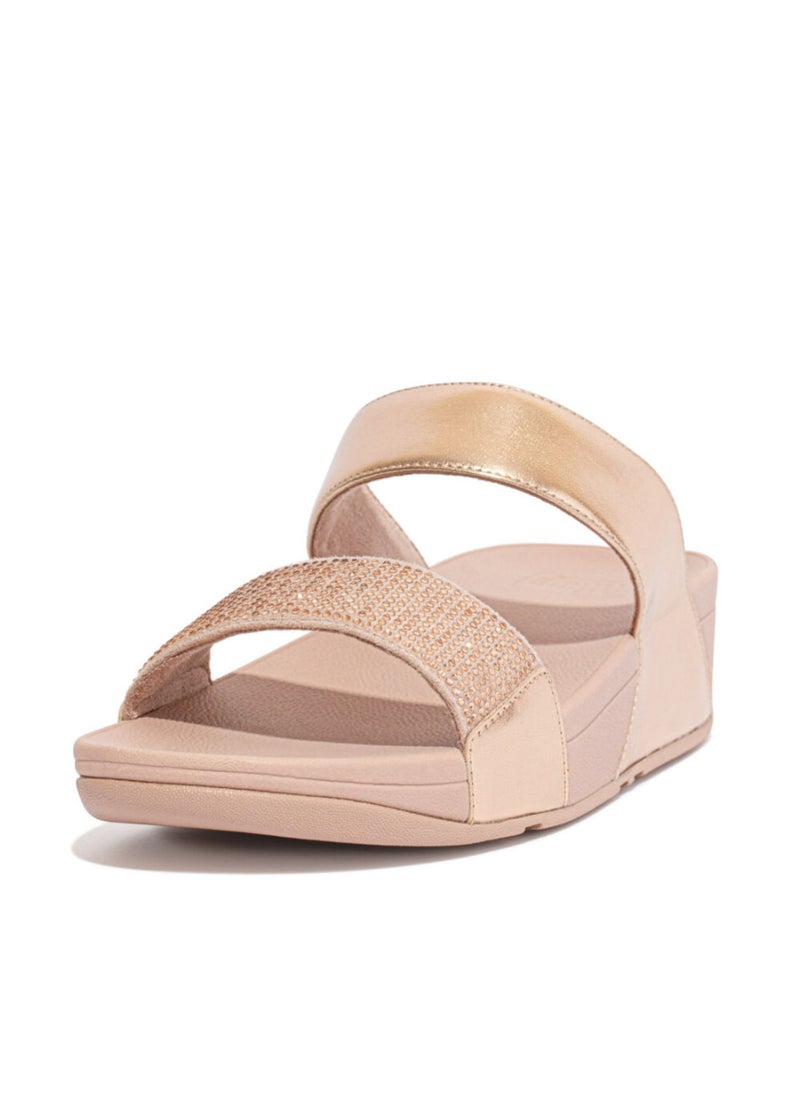 FitFlop - Lulu Crystal Embellished Slides Rose Gold EC4-323 - Image 1