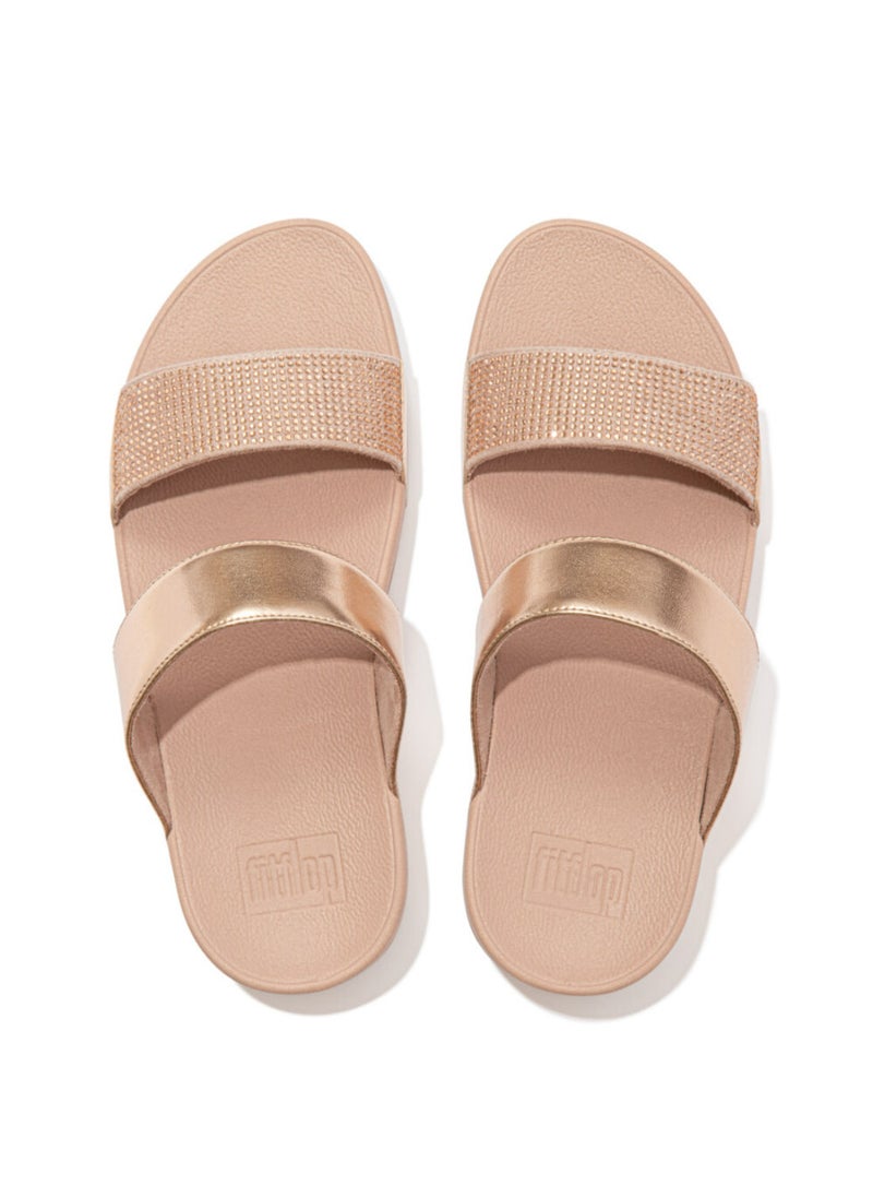 FitFlop - Lulu Crystal Embellished Slides Rose Gold EC4-323 - Image 1