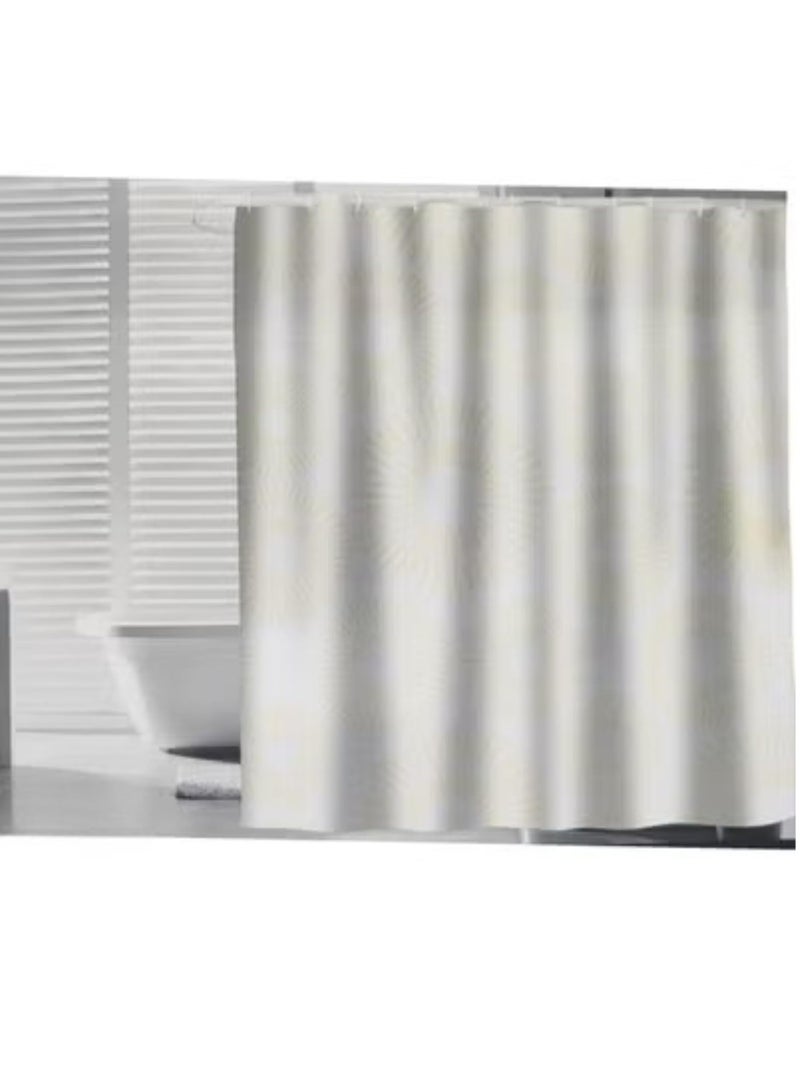 Polyester Shower Curtain -180 X 180 Cm white and bige