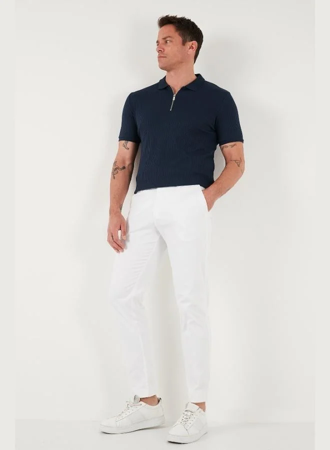 Buratti  Buratti Cotton Regular Fit Zippered Polo Collar T Shirt Men's Polo Collar T-Shirt 5902738 for Men | Best Price UAE