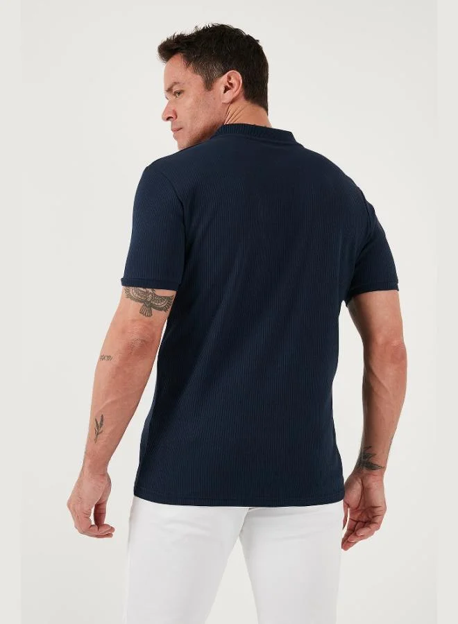 Buratti  Buratti Cotton Regular Fit Zippered Polo Collar T Shirt Men's Polo Collar T-Shirt 5902738 for Men | Best Price UAE