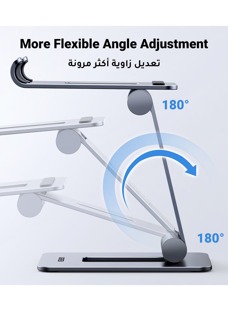 Ugreen Foldable Cell Phone Stand For Desk, Fully Adjustable Mobile Phone Holder Dock Aluminum iPhone Stand Compatible With, iPhone 16/15 Series, Samsung Galaxy S24 S23, 4-7.9 inch - Image 5