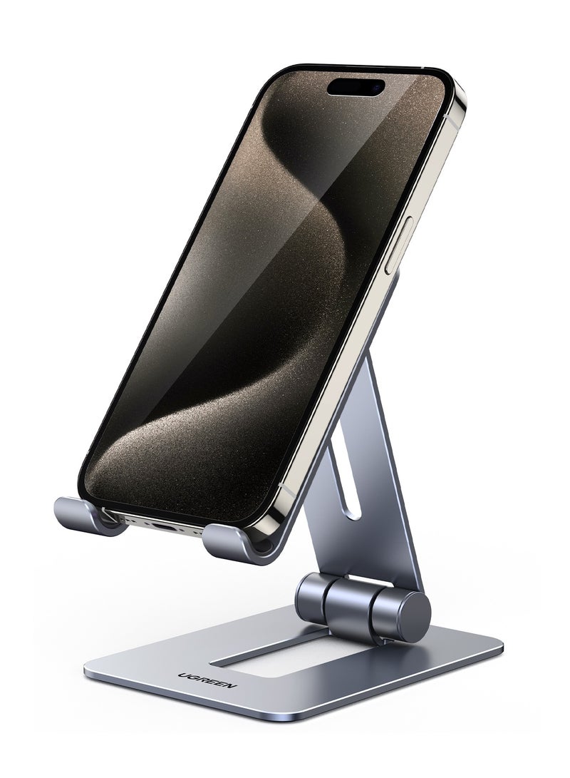 Ugreen Foldable Cell Phone Stand For Desk, Fully Adjustable Mobile Phone Holder Dock Aluminum iPhone Stand Compatible With, iPhone 16/15 Series, Samsung Galaxy S24 S23, 4-7.9 inch - Image 1