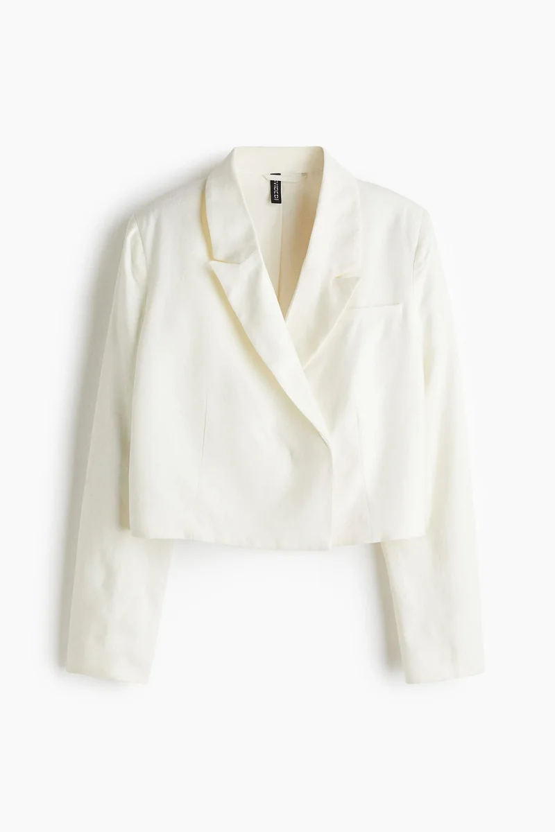 H&M Short linen-blend blazer
