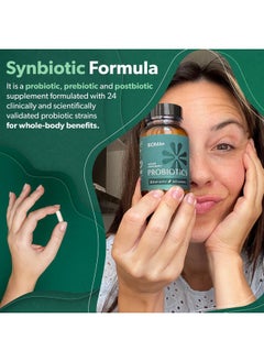Bioma BIOMA Probiotics for Weight Management & Digestive Health, 3 in 1 Gut Health Probiotics and Prebiotics/Postbiotics, Slow Release Synbiotic Probiotic Capsules for Gut Health Multi Enzyme (60 Caps)  - Image 2