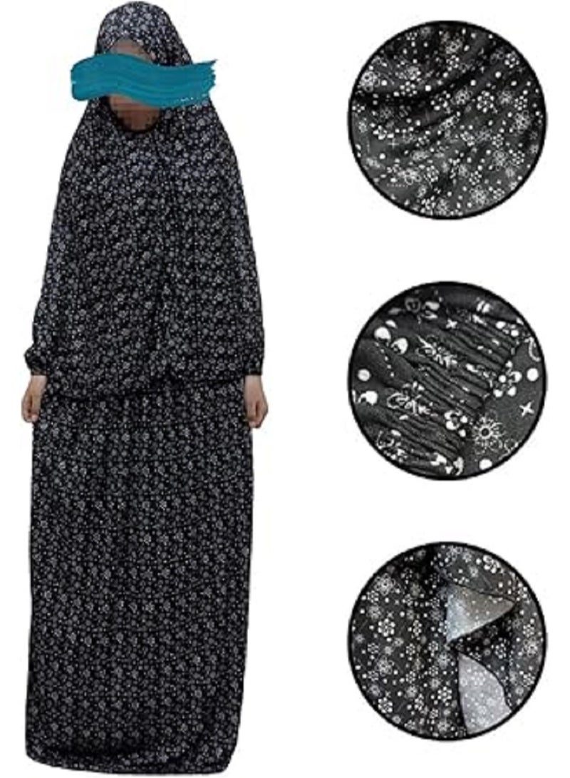 Unique Islamic Prayer Kaftan for Women: Full Body Coverage with Hijab, Perfect Design for Ramadan Nights Worship and Special Occasions - Image 1