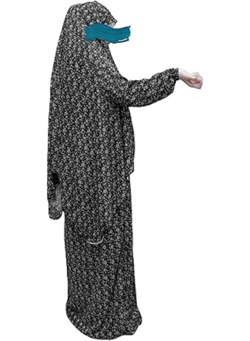 Unique Islamic Prayer Kaftan for Women: Full Body Coverage with Hijab, Perfect Design for Ramadan Nights Worship and Special Occasions - Image 3