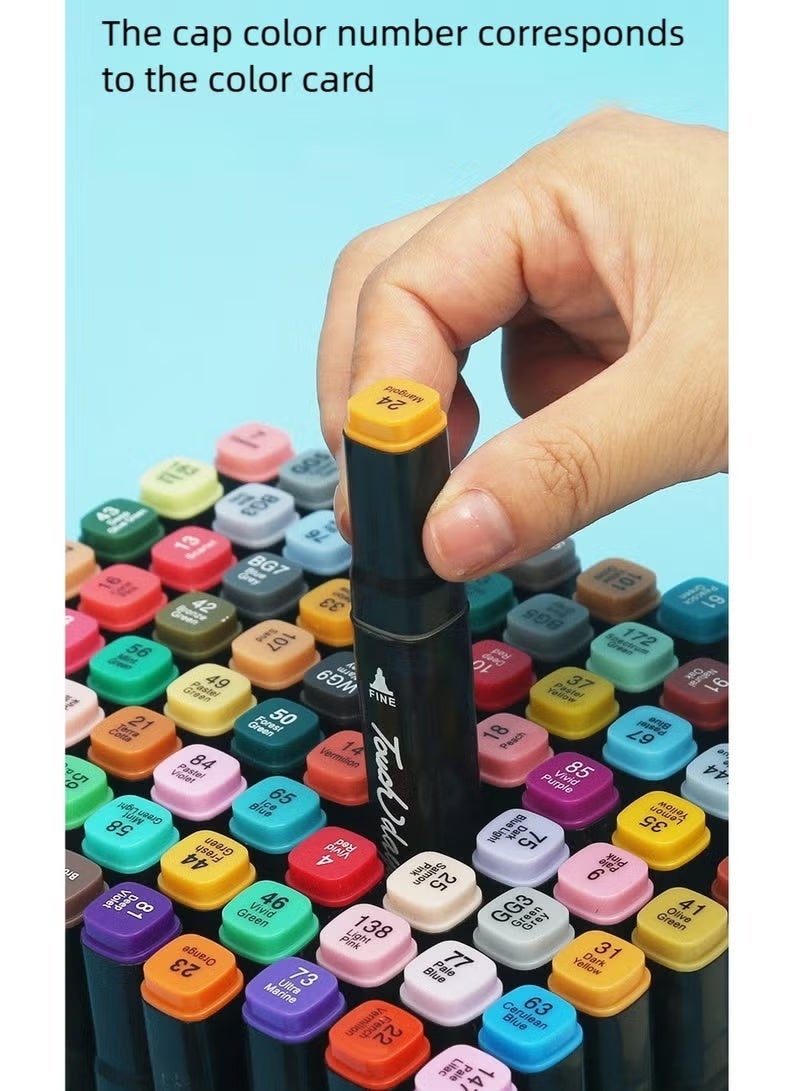 تاتش الوان ماركر مزدوجة، الوان فلوماستر، الوان مائيه، مجموعة الوان احترافية 80 لون - Image 2