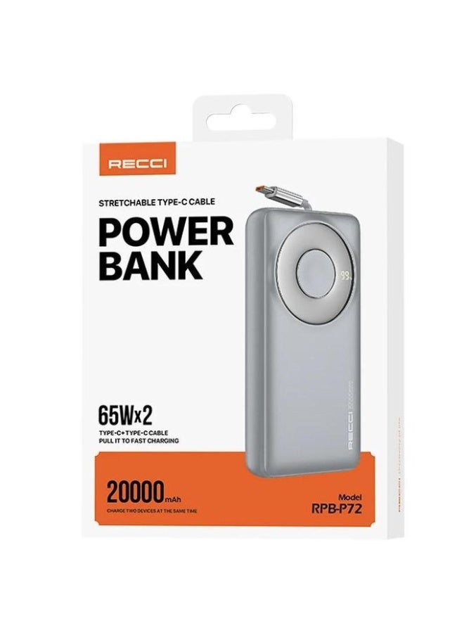 Recci Power Bank 20000mAh RPB-P72 - Grey - Image 4