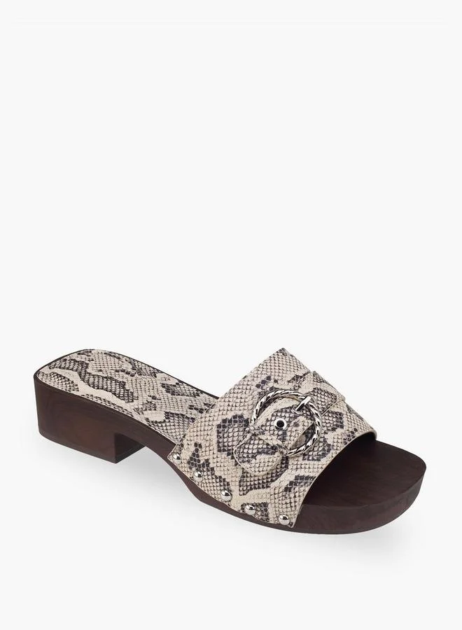 شور ستيب Women Buckle Accent Block Heel Sandals
