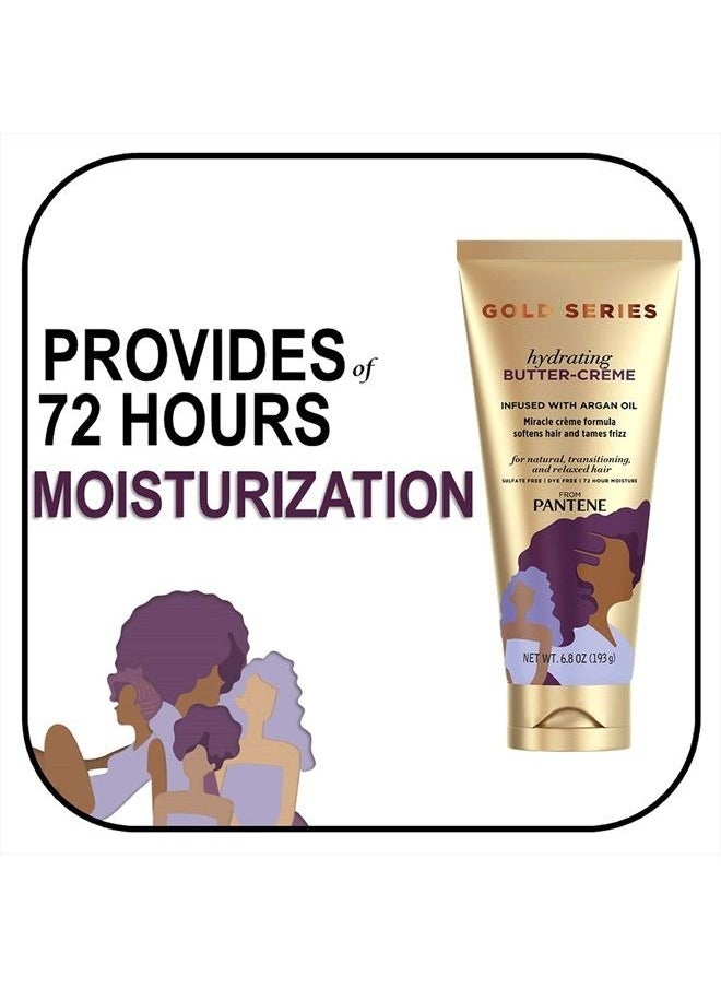 Pantene Gold Series, Butter Crème Hair Treatment, Sulfate Free, with Argan Oil, Intense Hydrating, from Pantene Pro-V, for Natural and Curly Textured Hair, 6.8 fl oz  - Image 4