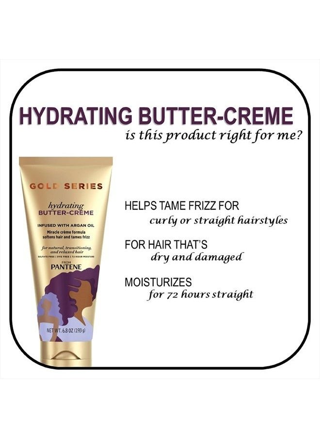 Pantene Gold Series, Butter Crème Hair Treatment, Sulfate Free, with Argan Oil, Intense Hydrating, from Pantene Pro-V, for Natural and Curly Textured Hair, 6.8 fl oz  - Image 3