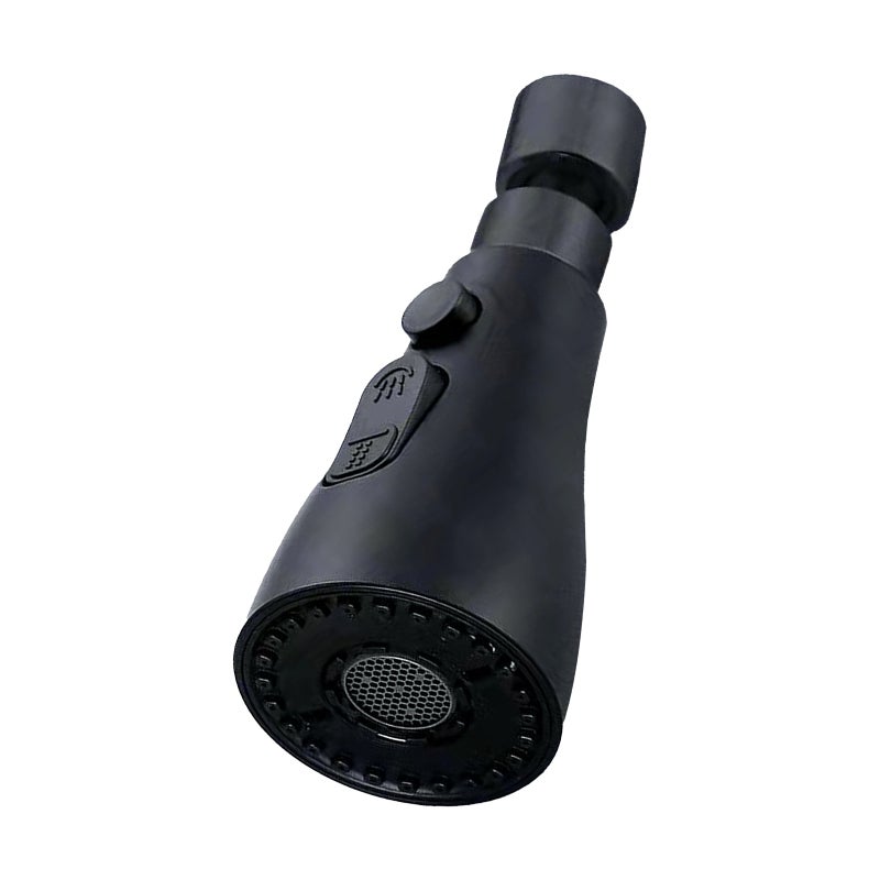 Kitchen Faucet Spray Head: Black 360° Swivel Three-function Anti-clog Nozzle - Water-saving Polished Finish Faucet Sprayer Head for Kitchen Bathroom Sink - Image 1