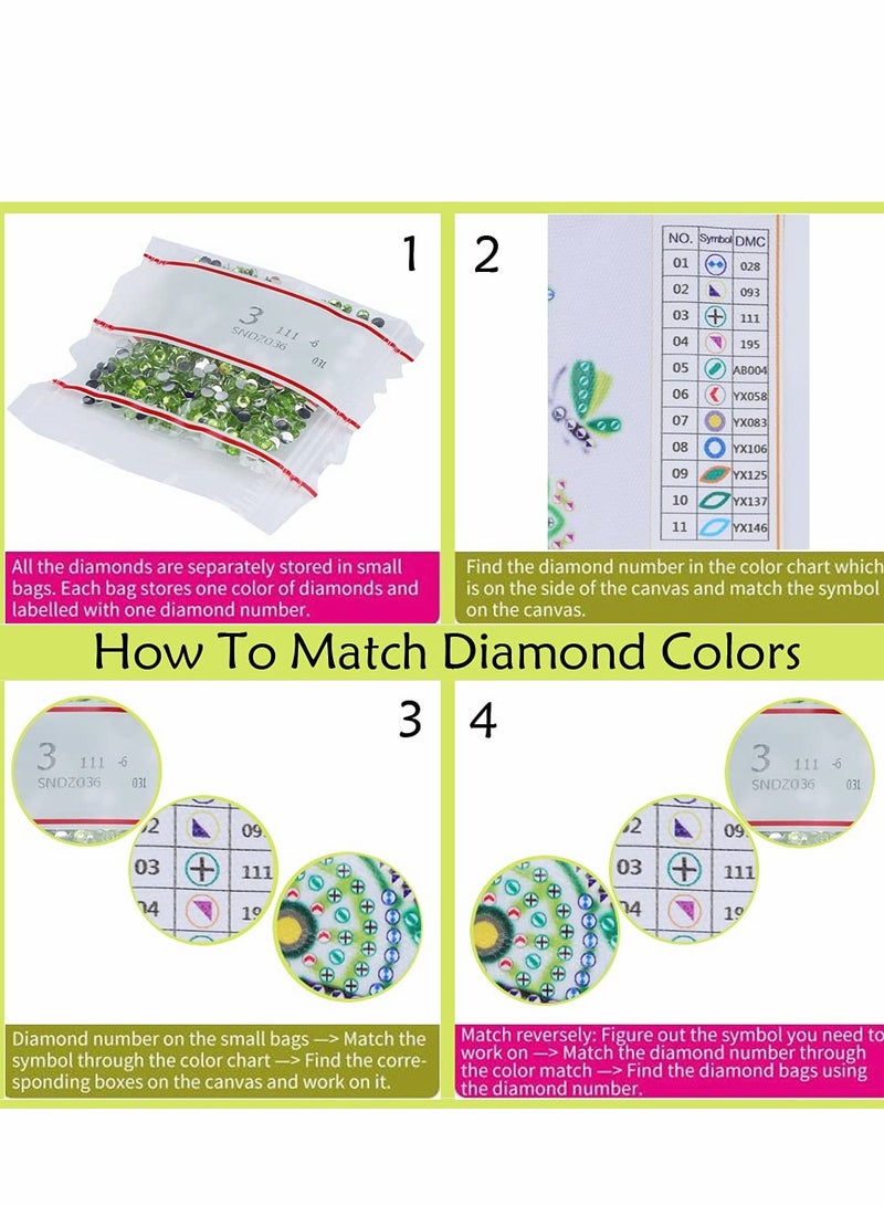 KASTWAVE Mandala Diamond Painting Tote Bag,5D DIY Rhinestone Cross Stitch Shopping Bags Paint by Number Gems Art Craft Handmade Shoulder Bag Reusable Canvas Grocery Bag for Women Gift - Image 5