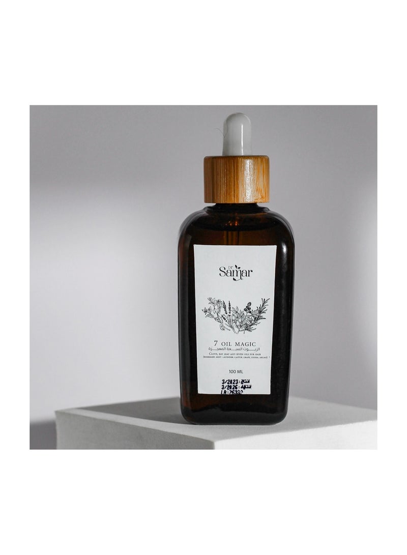 Hair oil is a mixture of 7 oils that helps strengthen and lengthen hair.