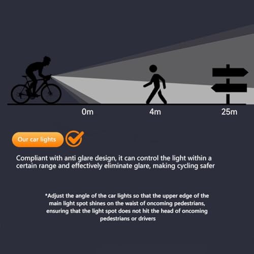 Linist Bicycle Lights Front with Horn – USB Type-C Rechargeable Cycle Light, 300Lm Ultra Bright Beam, IPX5 Waterproof Bicycle Headlight with 4 Modes – Road & Mountain Cycling Safety Light - Image 4