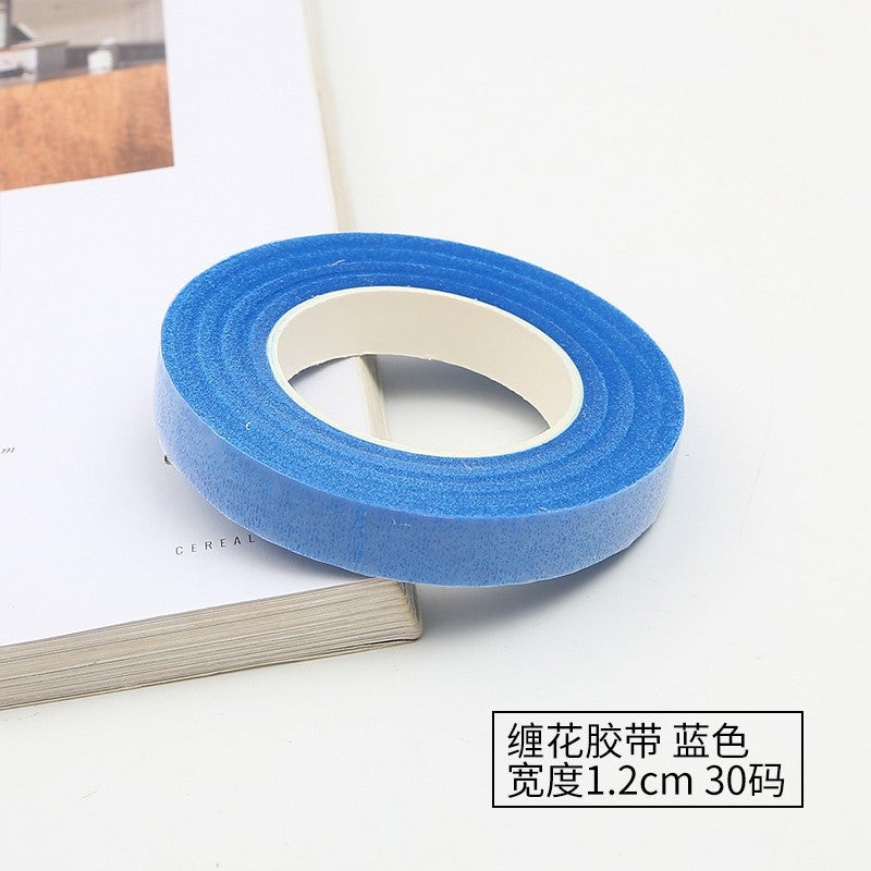 Generic Flower winding tape handmade DIY simulation flower flower rod paper bag tape paper tape candy flower rod winding tape wholesale Blue width 1.2cm 30 yards