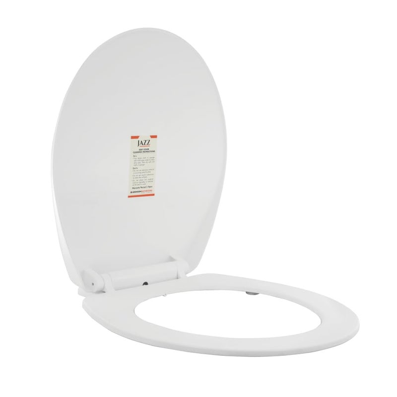 Johnson Bathrooms Polypropylene (PP) Jazz Slim Toilet Seat Cover | Round-Shaped Sleek Germ-Free Toilet Seat Cover for Commode (41.5 x 36.7 cm) | 2 Years Warranty (P8591PW0010 - White Colour) - Image 5