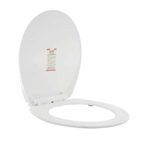 Johnson Bathrooms Polypropylene (PP) Jazz Slim Toilet Seat Cover | Round-Shaped Sleek Germ-Free Toilet Seat Cover for Commode (41.5 x 36.7 cm) | 2 Years Warranty (P8591PW0010 - White Colour) - Image 1