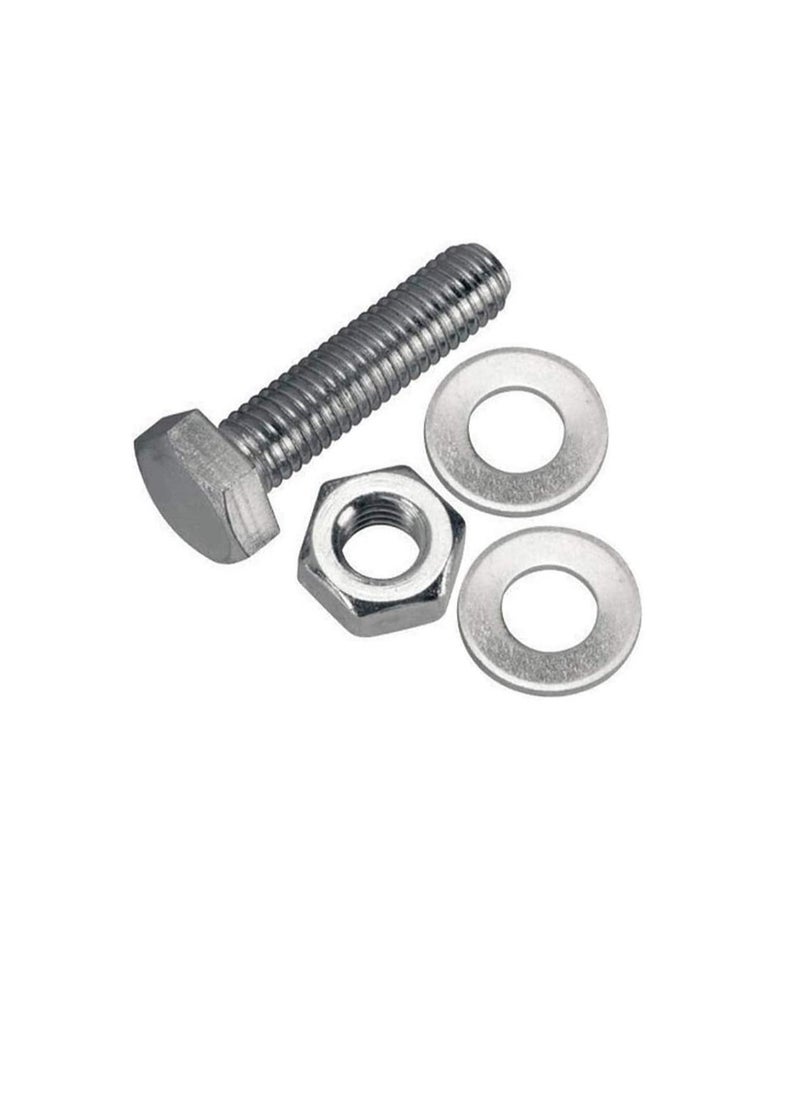 Generic - 12 pcs Hex Head Screw Bolts Nuts & Washers Fully Thread GI Plain Finish Bolt Set. (10, 70MM) - Image 1