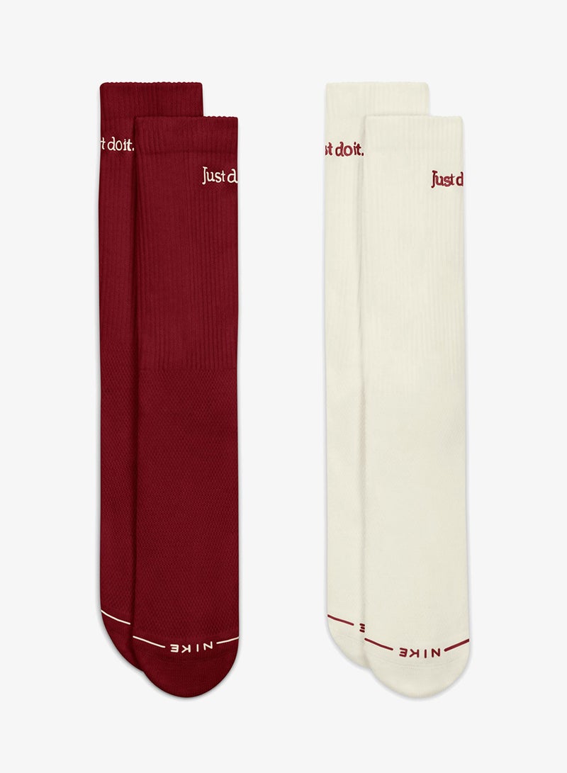 Nike 2 Pack Everyday Elevated Just Do It Crew Socks - Image 2