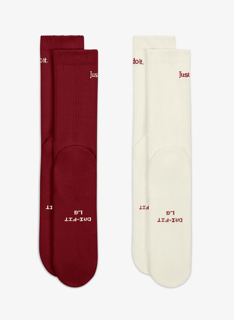 Nike 2 Pack Everyday Elevated Just Do It Crew Socks - Image 1