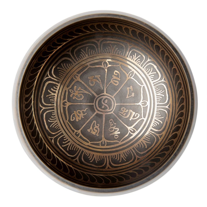 HIMALAYAN BAZAAR Tibetan Singing Bowl Set - 4" Easy To Play Authentic Handmade For Meditation Sound 7 Chakra Healing By Himalayan Bazaar (Brown & Red) - Image 3