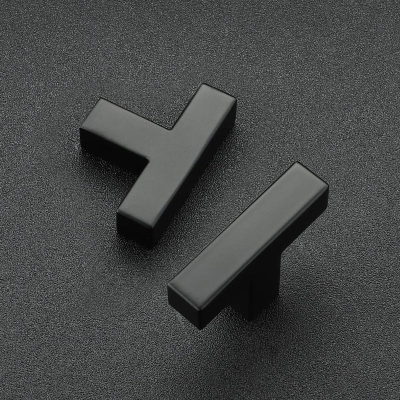 Ravinte 10 Pack Black Square Bar Cabinet Knobs 2 Inch Square Cabinet Pulls Matte Black Single Hole Kitchen Cabinet Handles - Image 2