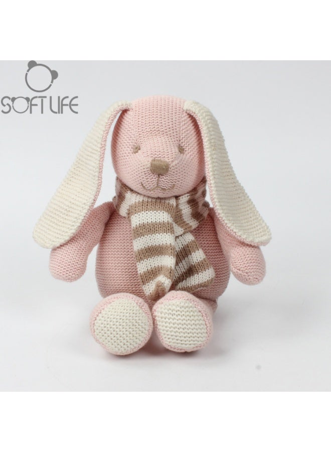 Softlife Soft Life Pink Yarn Fabric Bunny Doll - Cozy Comfort Toy  - Image 1