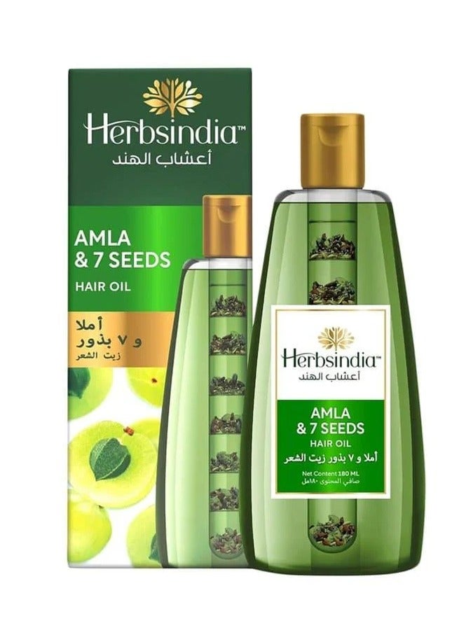 هيربس إنديا زيت الشعر بالأملا و 7 بذور - 180 مل - Image 1