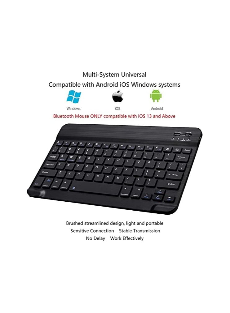 Ultra-Slim Bluetooth Combo Rechargeable Portable Wireless Keyboard And Mouse Set For  IPad IPhone IOS 13 Samsung Tablet Phone Smartphone Android Windows Black - Image 4