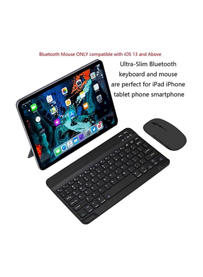 Ultra-Slim Bluetooth Combo Rechargeable Portable Wireless Keyboard And Mouse Set For  IPad IPhone IOS 13 Samsung Tablet Phone Smartphone Android Windows Black - Image 2