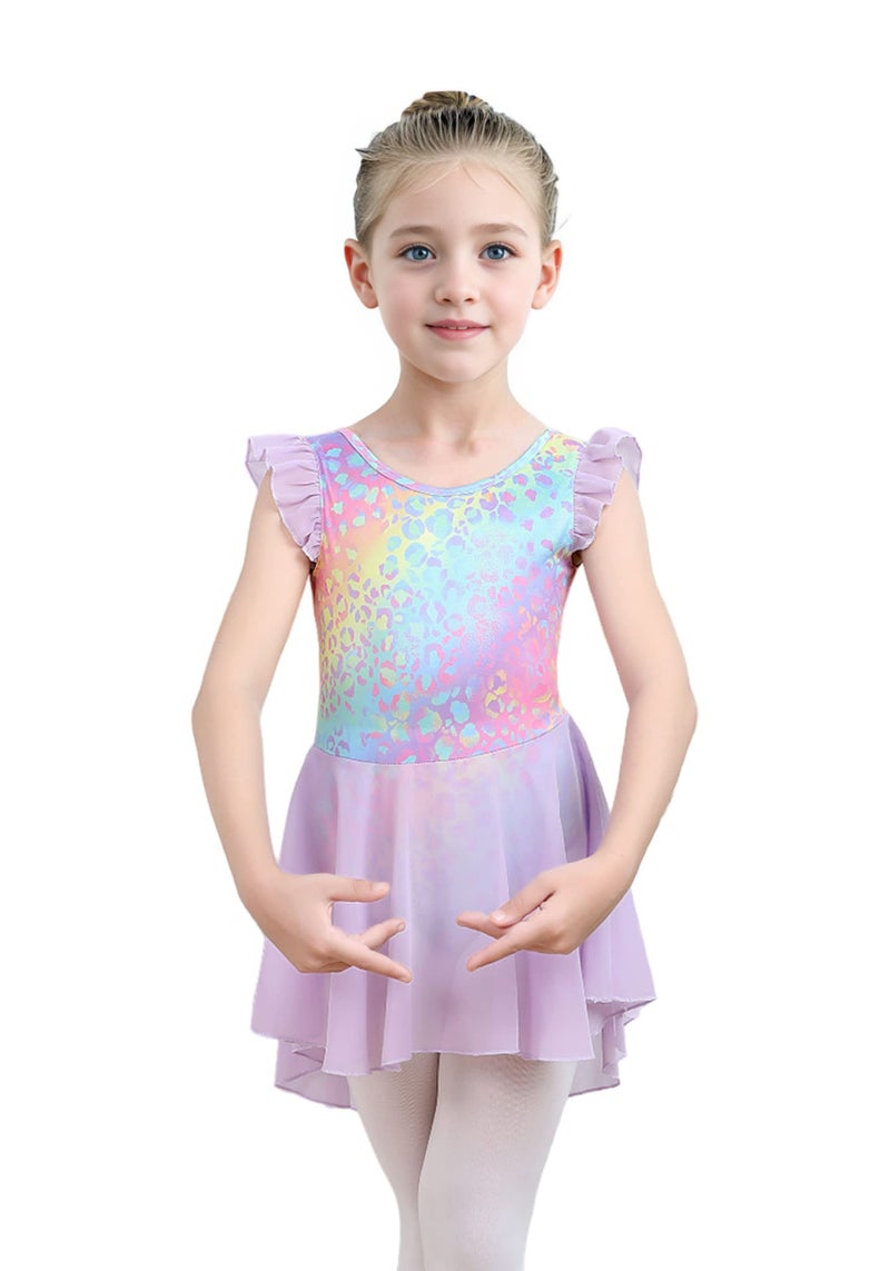 iLover Kids Girls Classic Ruffle Sleeve Tutu kirted Leotard Dress for Dance, Gymnastics and Ballet 4-5 T - Image 4
