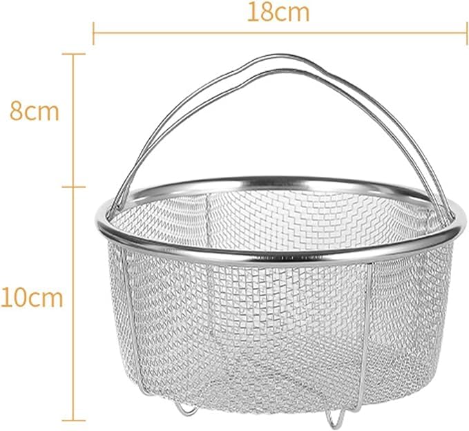 Kruvad Mesh Steamer Basket Stainless Steel Mesh Net Strainer Insert for Pressure Cookers Pots MultiFunction for Washing Frying Steaming Cooking Fruits Vegetables Pasta More - Image 2