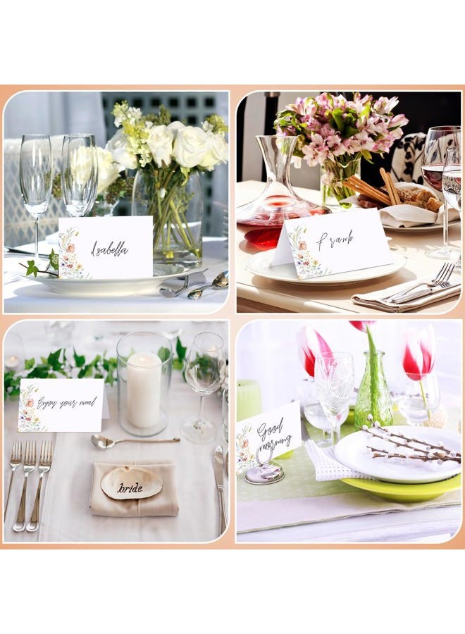 Sinload 120 Pcs Watercolor Wildflower Place Cards Tented Seating Floral Place Blank Table Name Cards Signs Folding for Party Bridal Shower Dinner - Image 5