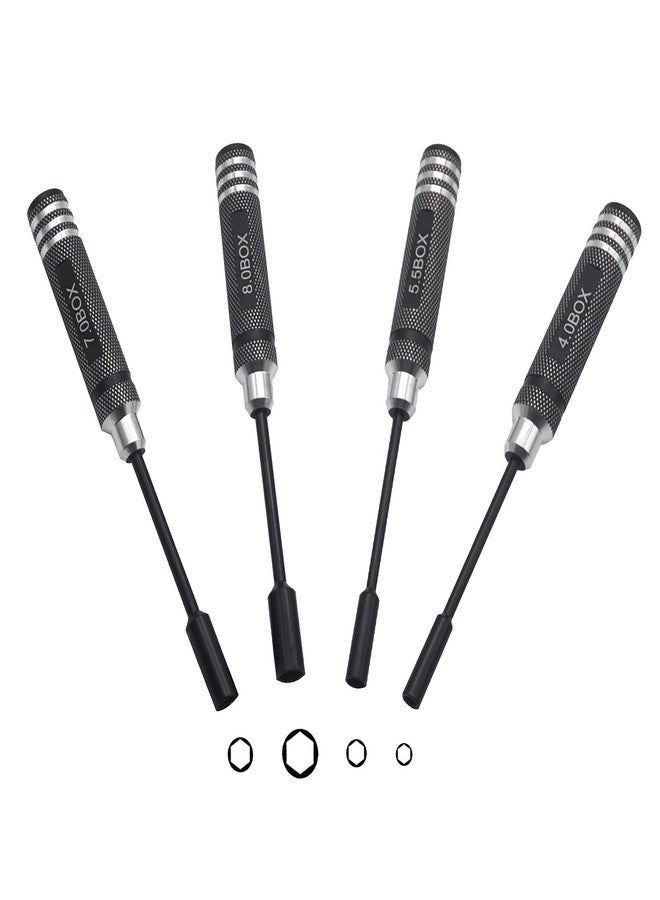 Vgoohobby 4Pcs Hex Nut Key Socket Screw Driver Tool,4.0 5.5 7.0 8.0mm Sleeve Wrench Spanner,RC Flat Head Wrench Screwdrivers Repair Tools Kit for RC FPV Car Truck Boat - Image 2