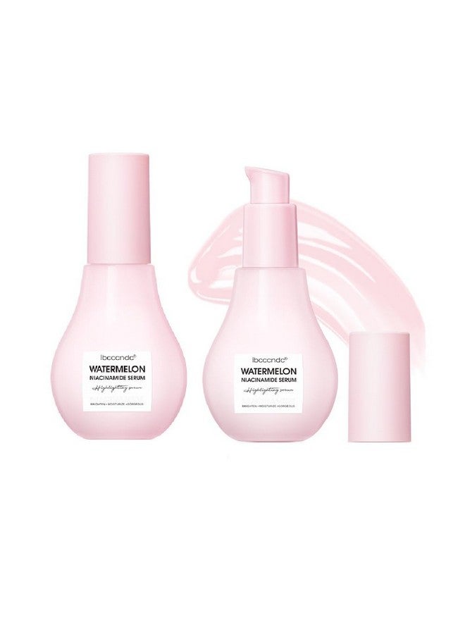 JISKG 2 Pcs Watermelon Moisturizer Facial Serum Brighten Moisturize And Lightweight Glow Facial Serum & Priming Liquid Highlighter. - Image 1