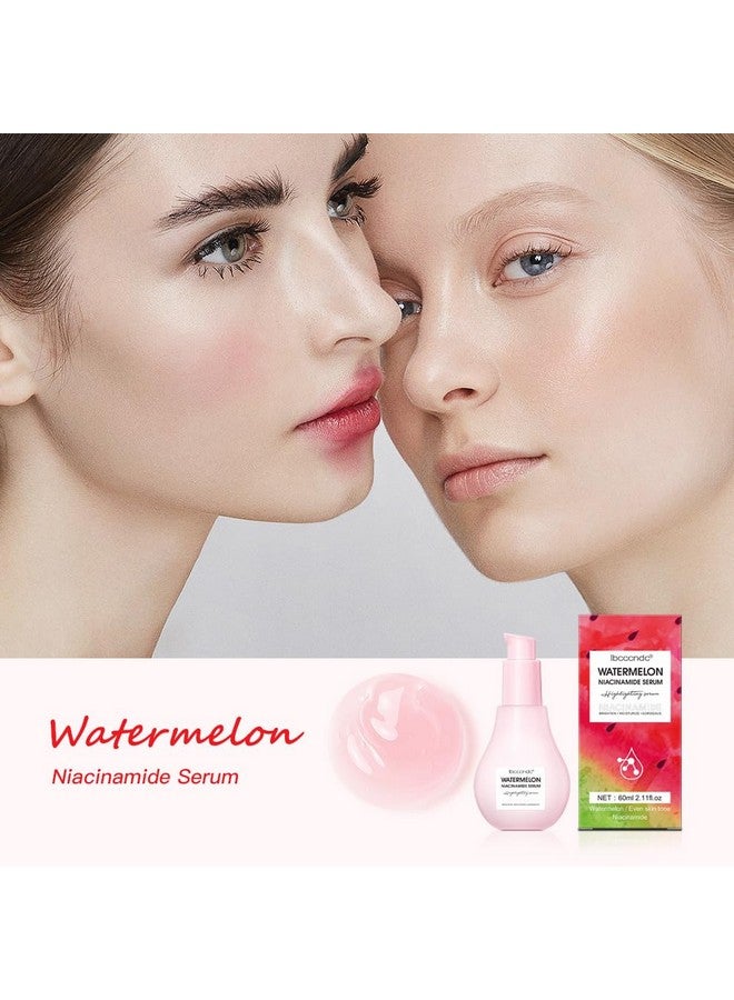 JISKG 2 Pcs Watermelon Moisturizer Facial Serum Brighten Moisturize And Lightweight Glow Facial Serum & Priming Liquid Highlighter. - Image 3