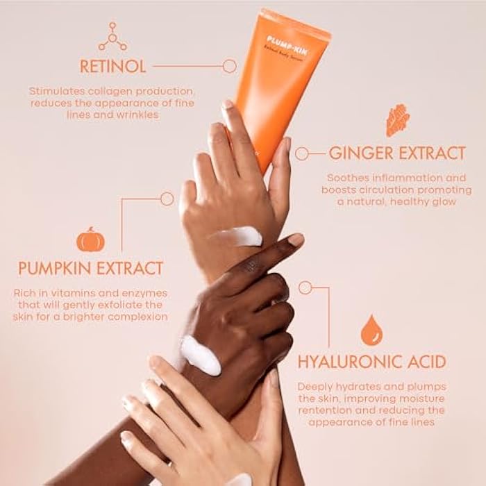 TONYMOLY Plump-kin Retinol Body Serum – Hyaluronic Acid Serum for Face & Body – Skin Tightening, Hydrating & Firming with Pumpkin Extract, Retinol – 4.05 fl oz - Image 5