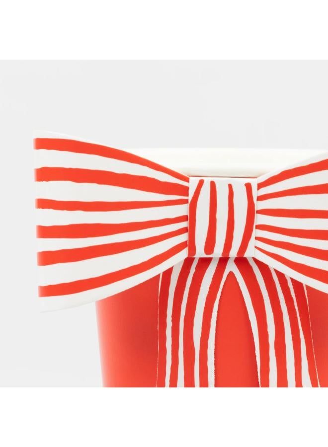 Meri Meri Red & White Stripy Bow Cups - Image 2